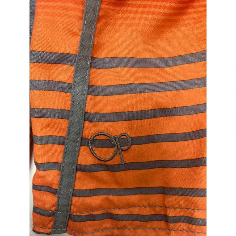 OP Board Shorts Men's S 28-30 Gray Orange Striped Swim Trunks 10
